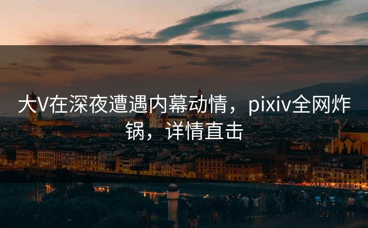大V在深夜遭遇内幕动情，pixiv全网炸锅，详情直击